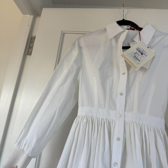 NWT Alexander McQueen Mini Shirt Dress Corset Stitch Fit & Flare White Poplin - Picture 9 of 12